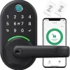Fingerprint Lock-OFFTV-Combination Lock-Fingerprint Door Lock- Smart Door knob-biometric Door Lock，with passcode keypad keyless Entry Door Handle，for Bedroom Home Hotel Office Apartment (Black with APP) 4