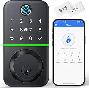 Fingerprint Lock-KUCACCI-Keypad-Smart Door Lock Deadbolt with Keypad: Keyless Entry Door Lock – Fingerprint Lock for Front Door – Electronic Lock with Bluetooth and APP Control – Waterproof IP66 for Outdoor 2 Fingerprint Lock-KUCACCI-Keypad-Smart Door Lock Deadbolt with Keypad: Keyless Entry Door Lock - Fingerprint Lock for Front Door - Electronic Lock with Bluetooth and APP Control - Waterproof IP66 for Outdoor - Image 2